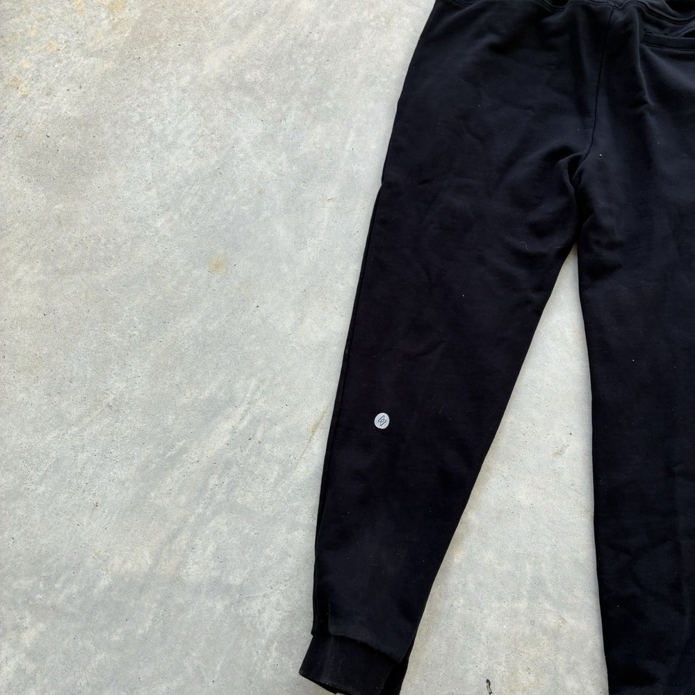 BYLT Core Lounge Pants Mens Large Black Joggers Drawstring Rib Cuff Embroidered - Picture 7 of 8